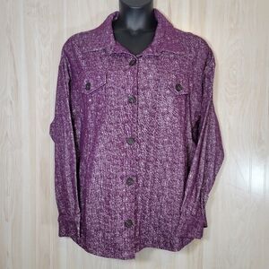 Zenana Purple Button-Up Shirt Sz 2X